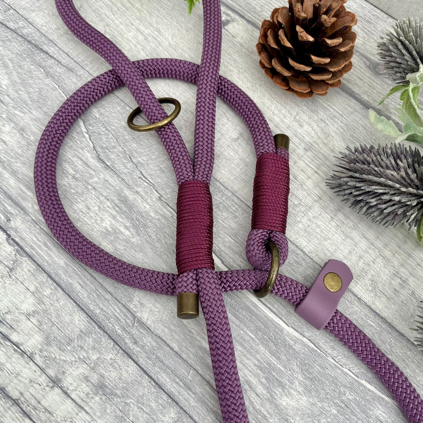 Mauve Paracord Rope Dog Lead