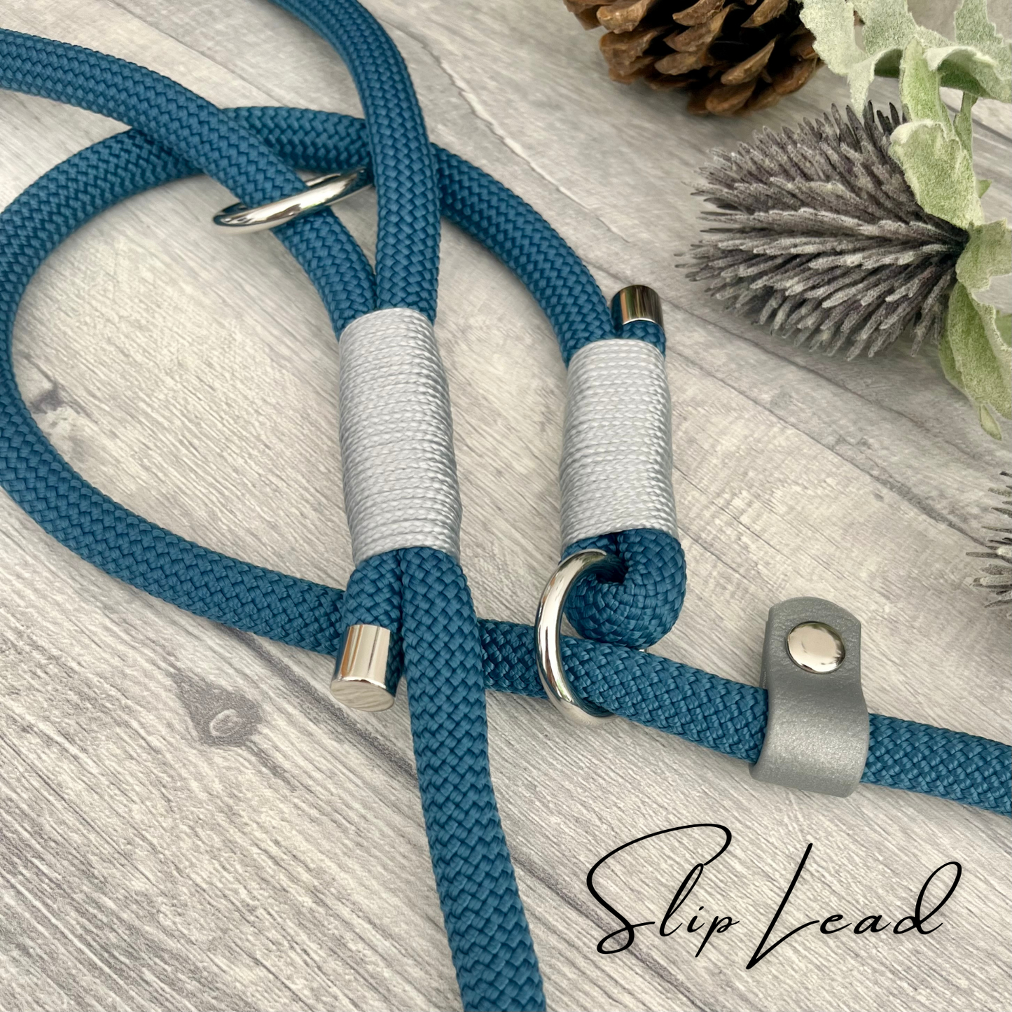 Petrol Blue Paracord Rope Dog Lead