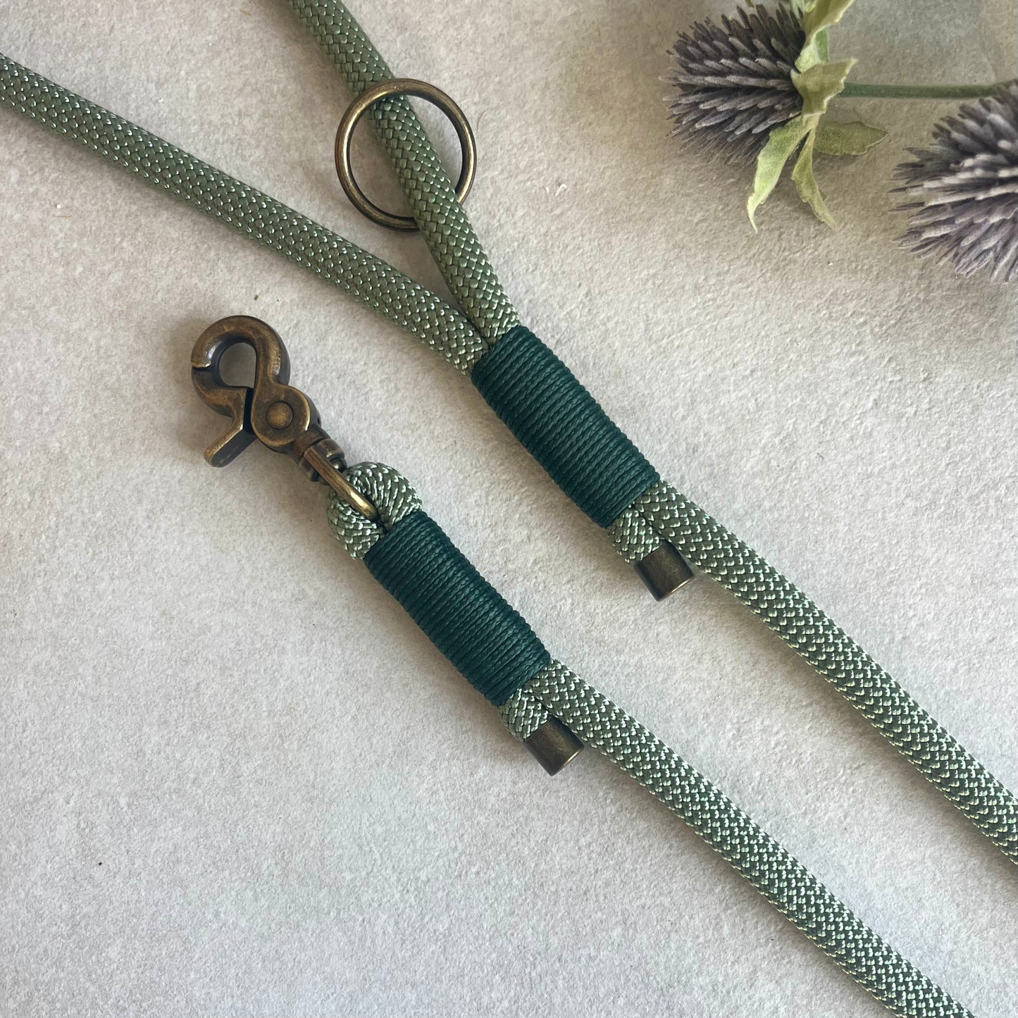 Foggy Green Paracord Rope Dog Lead