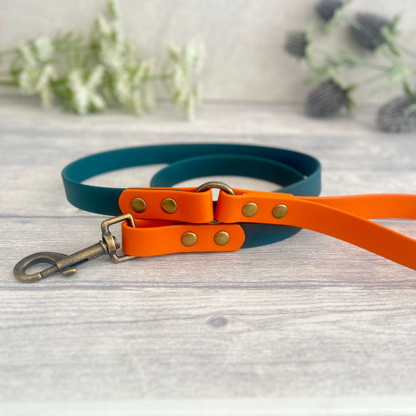 Green & Orange Two Tone BioThane® Dog Lead