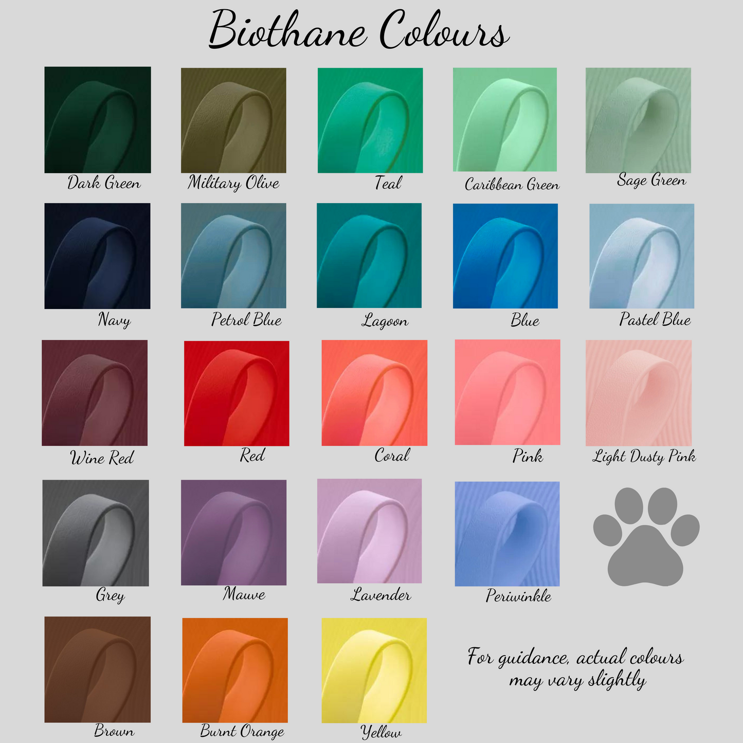 BioThane® Dog Collars - Medium & Large 2.5cm width