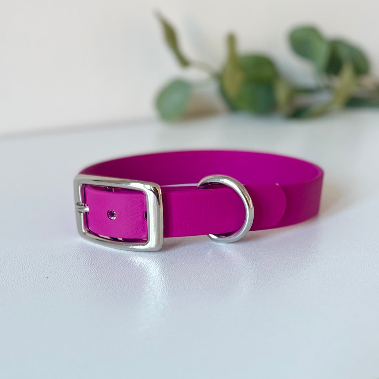 Magenta Pink BioThane® Dog Collar