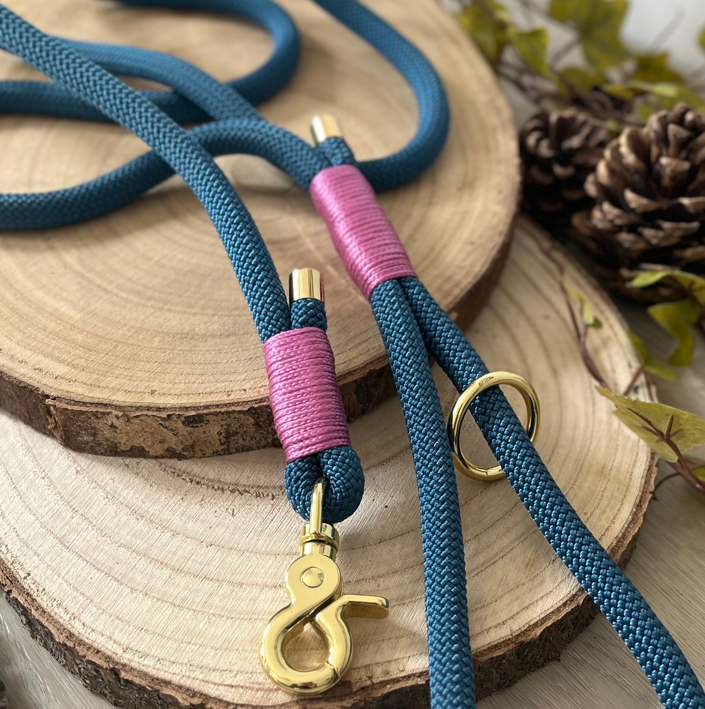Petrol Blue Paracord Rope Dog Lead