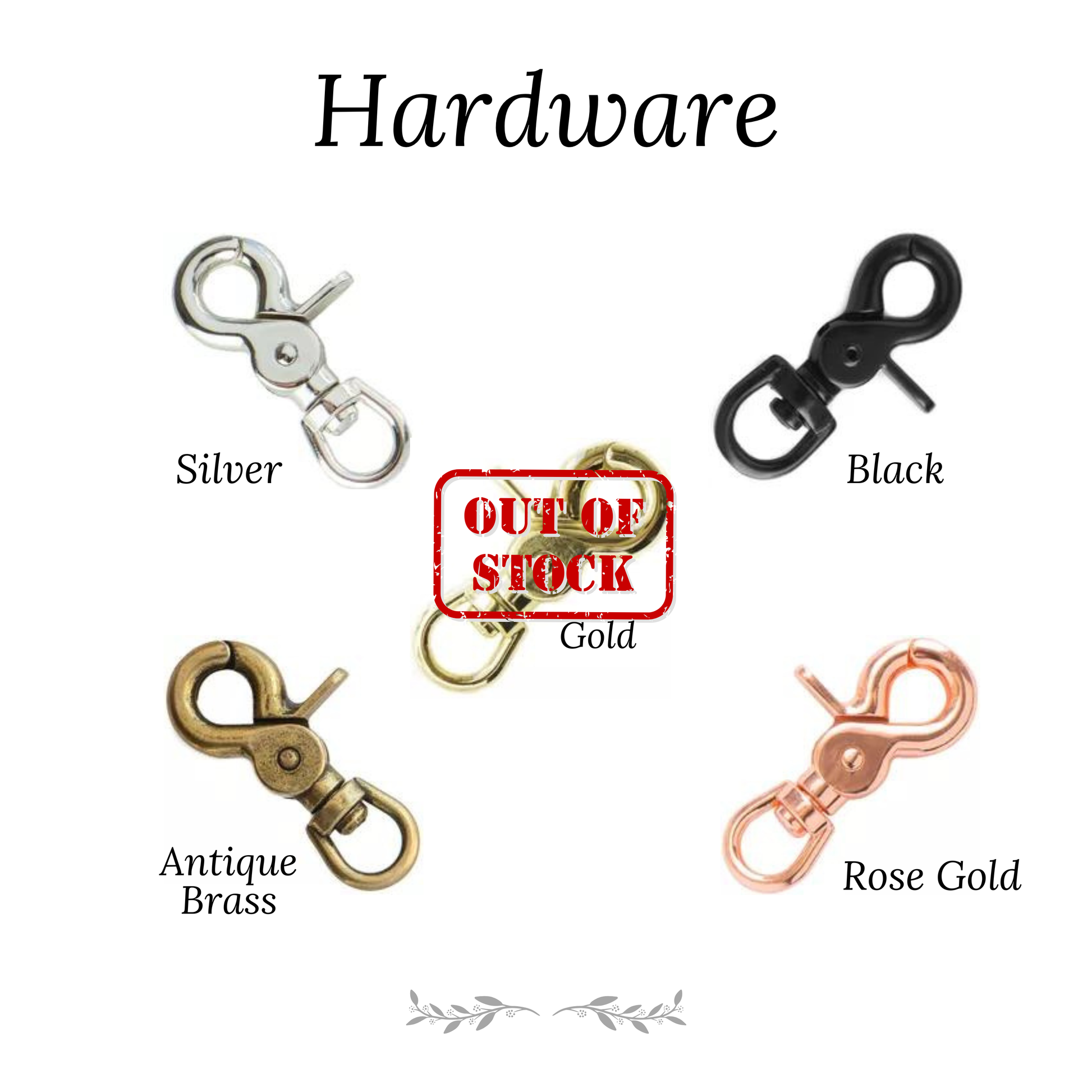 A chart showing different colour metal clips for leads