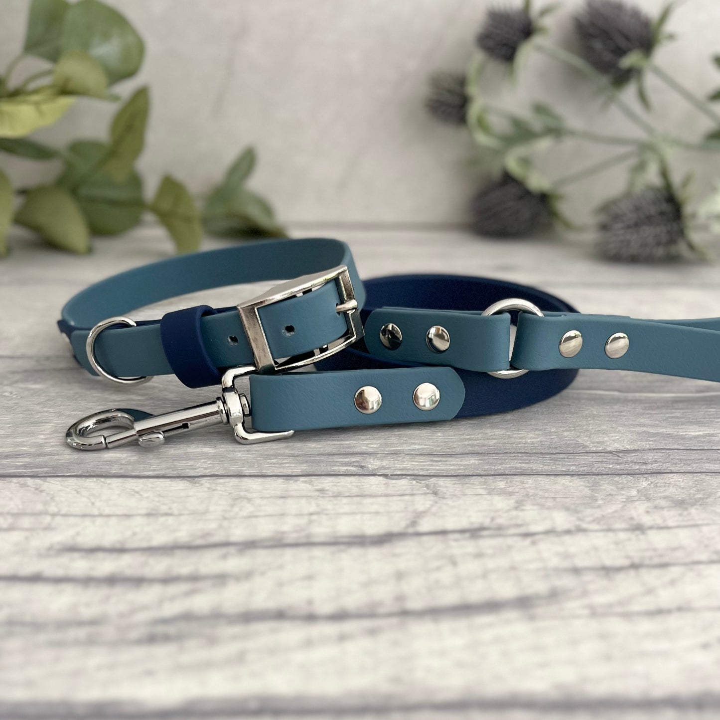 Blue Two Tone BioThane® Dog Collar