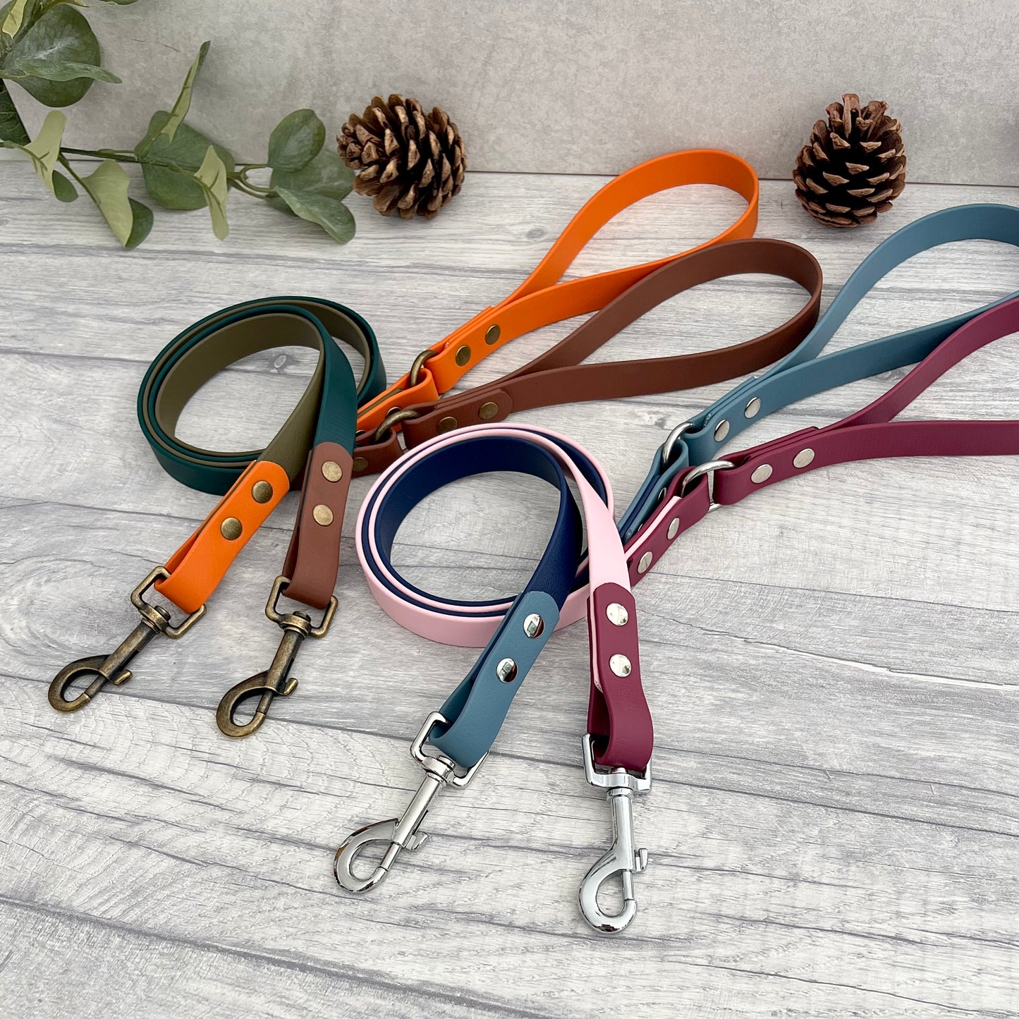 Design Your Own Two Tone Dusty Light Pink BioThane® Dog Lead 1.6cm Width