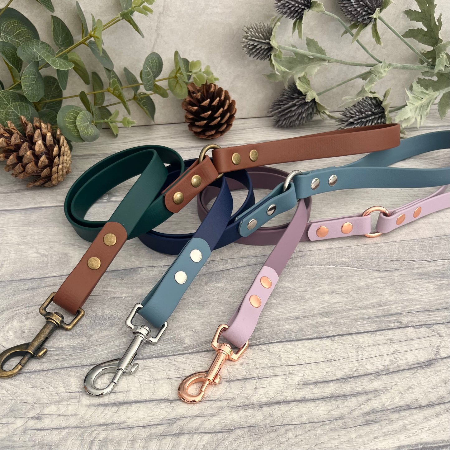 Design Your Own Two Tone Olive Green BioThane® Dog Lead 1.6cm Width