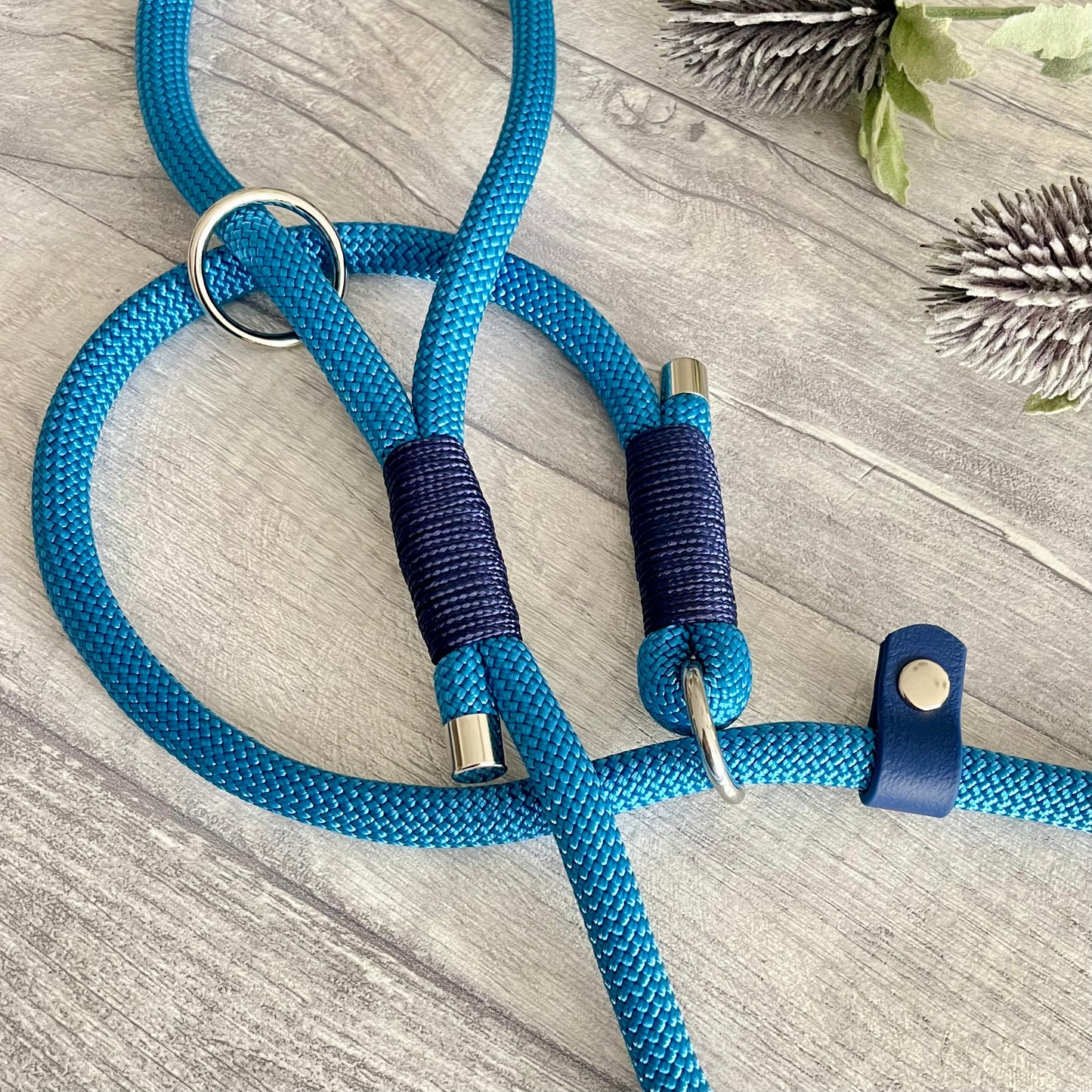 Lapis Blue Paracord Rope Dog Lead