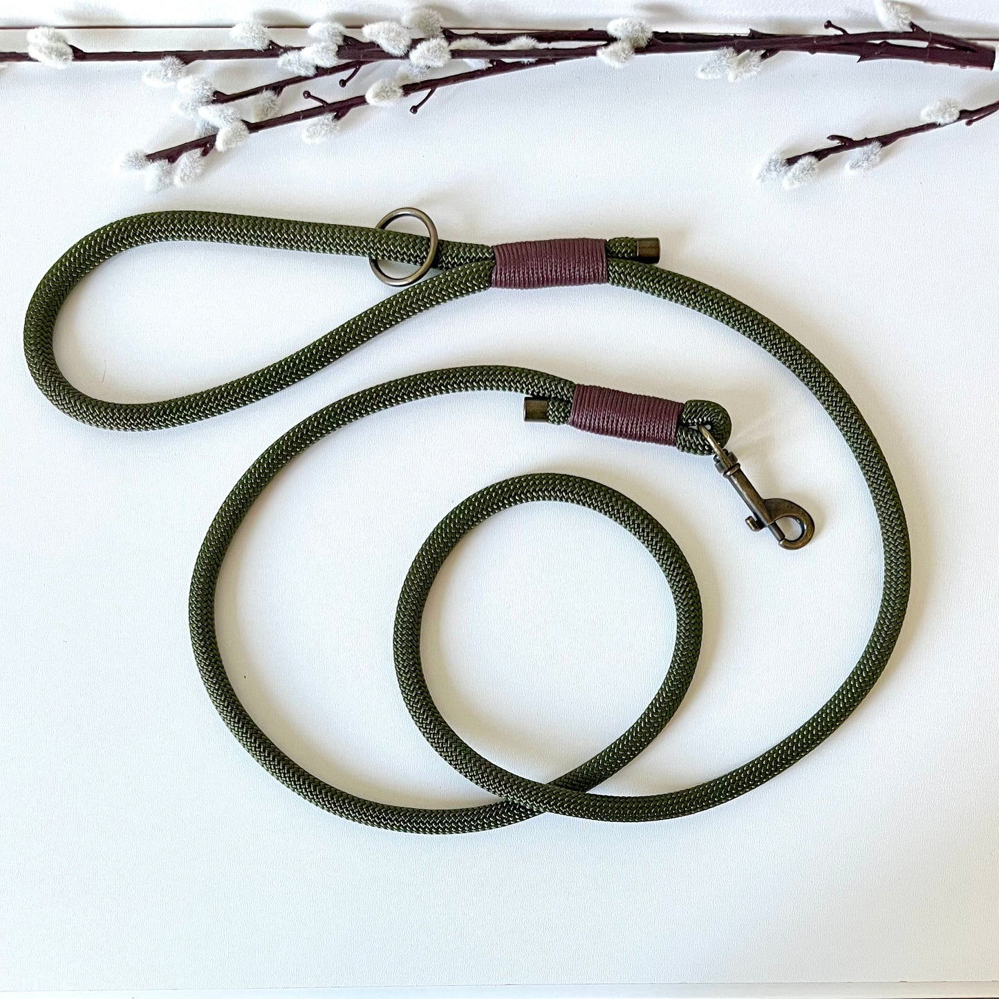 Olive Green Rope Lead