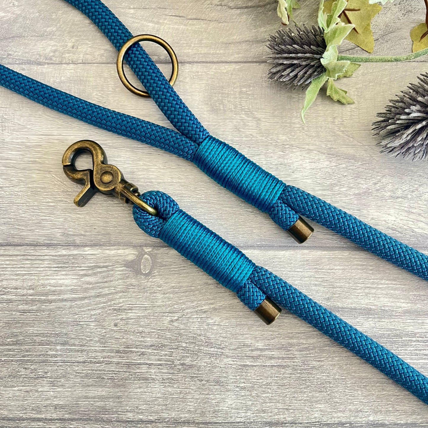 Petrol Blue Paracord Rope Dog Lead