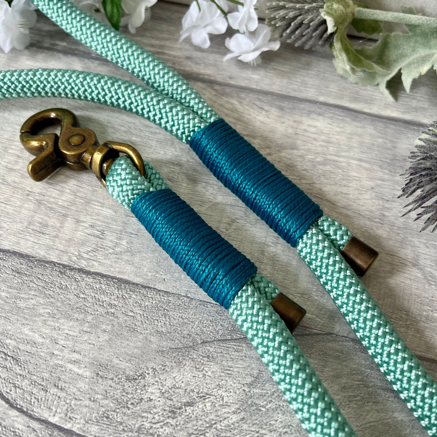 Sea Green Paracord Rope Dog Lead