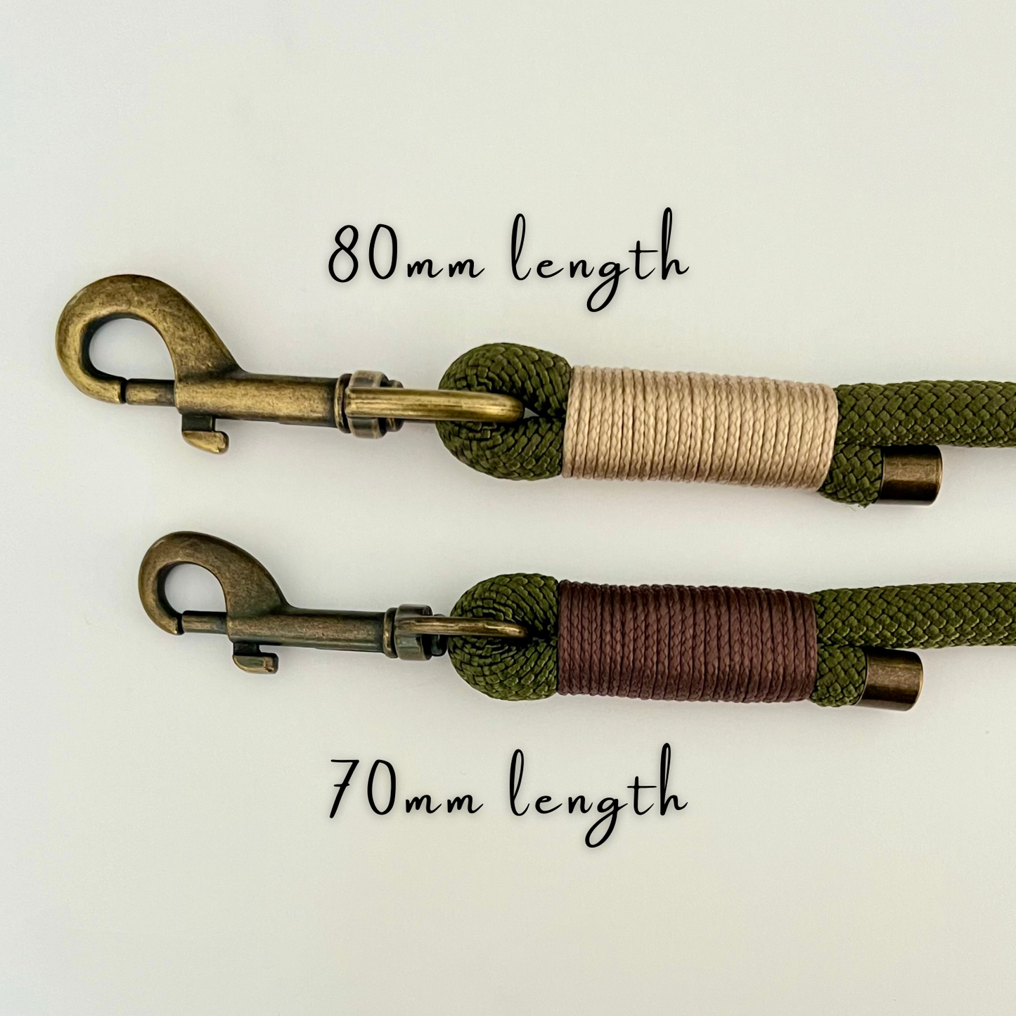 two snap clips on a rope dog lead