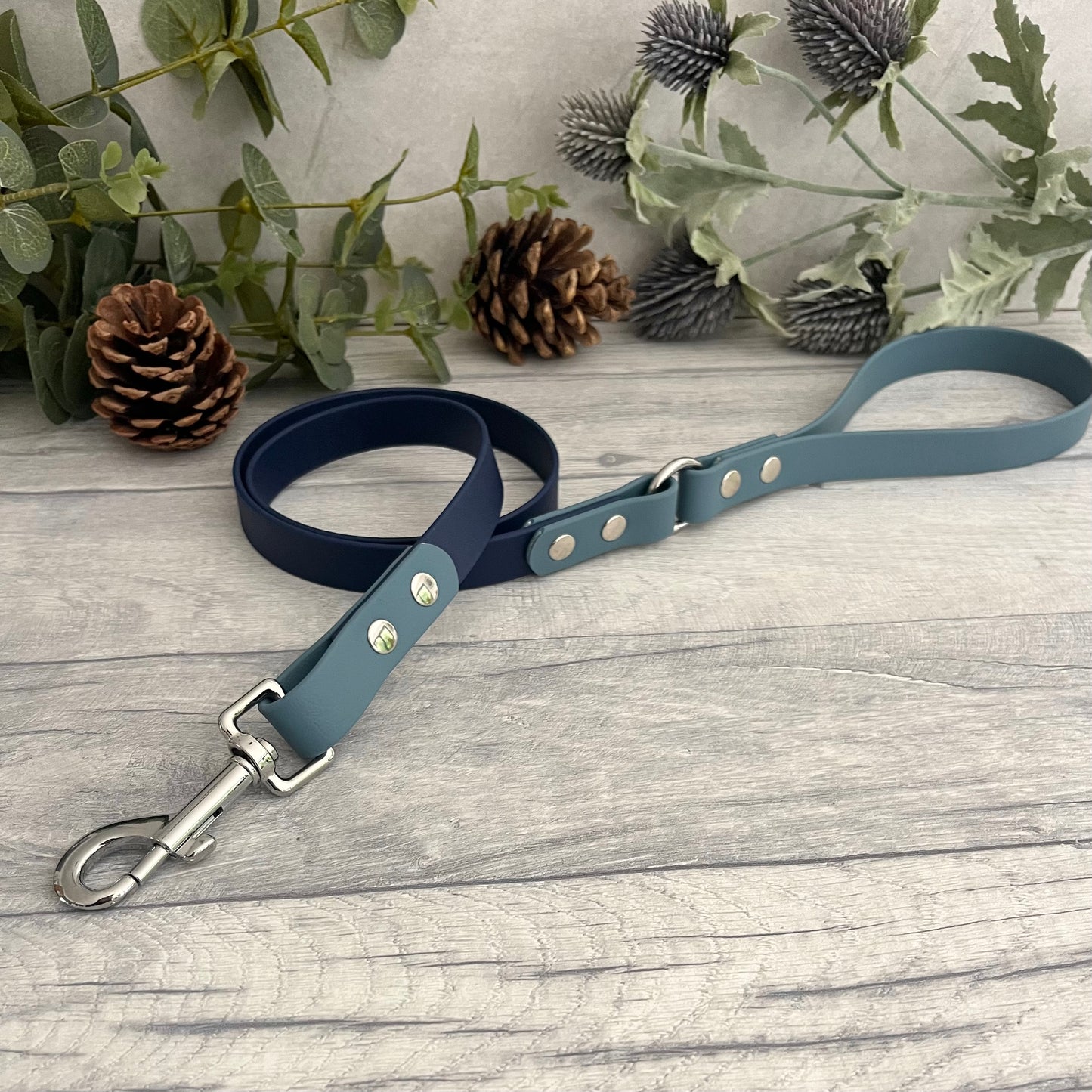 Navy & Petrol Blue Two Tone BioThane® Dog Lead