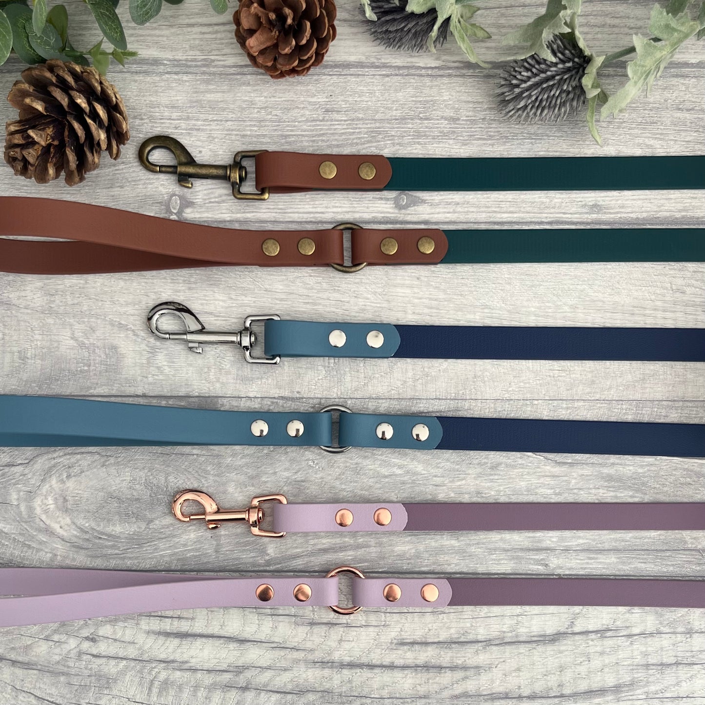 Design Your Own Two Tone Mauve BioThane® Dog Lead 1.9cm Width