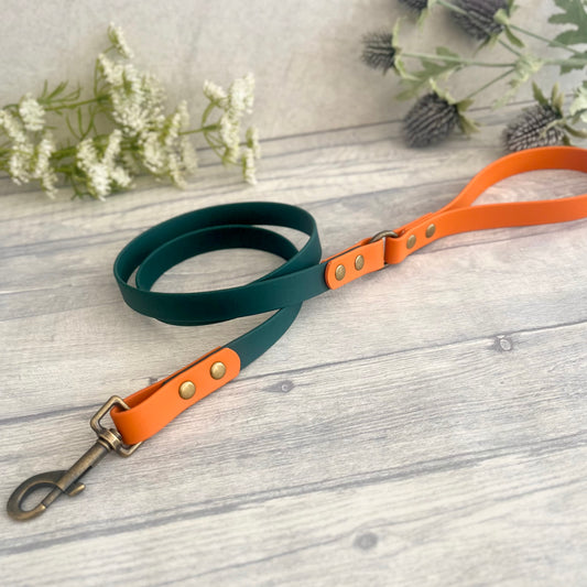 Green & Orange Two Tone BioThane® Dog Lead