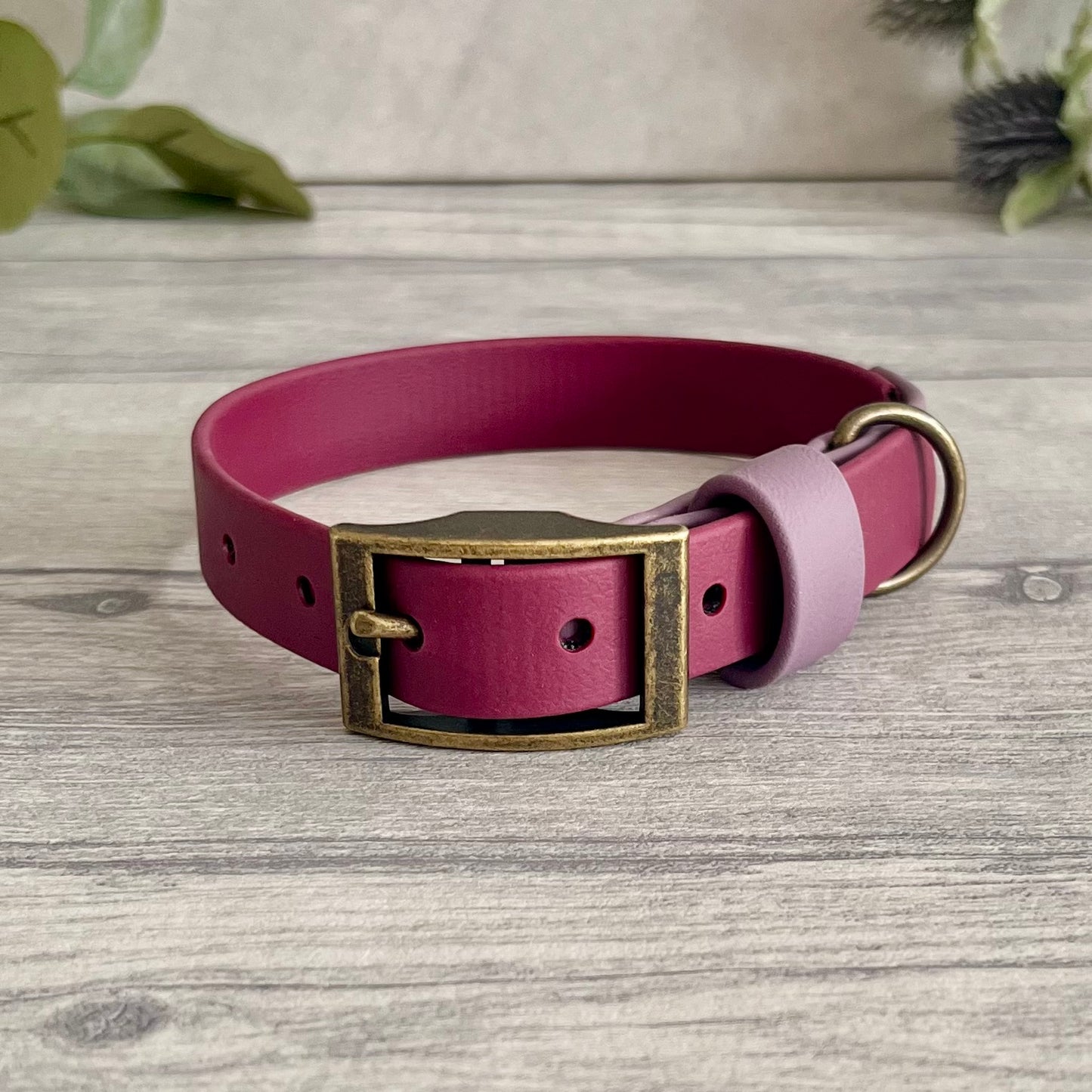 Wine & Mauve Two Tone BioThane® Dog Collar